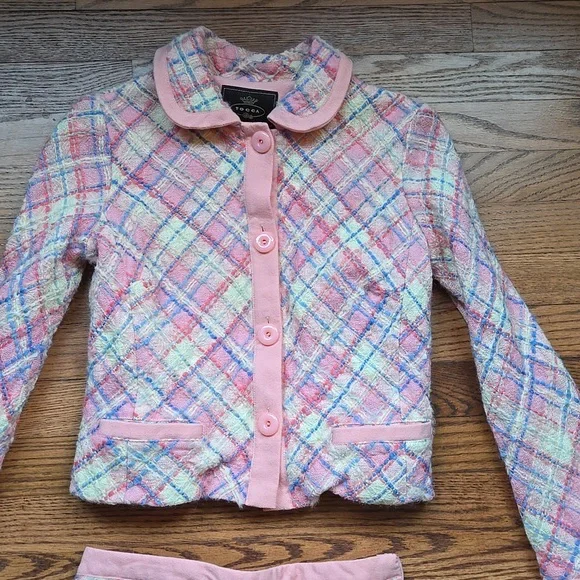 Tocca Pink Plaid Blazer and Skirt Set - Picture 3 of 11